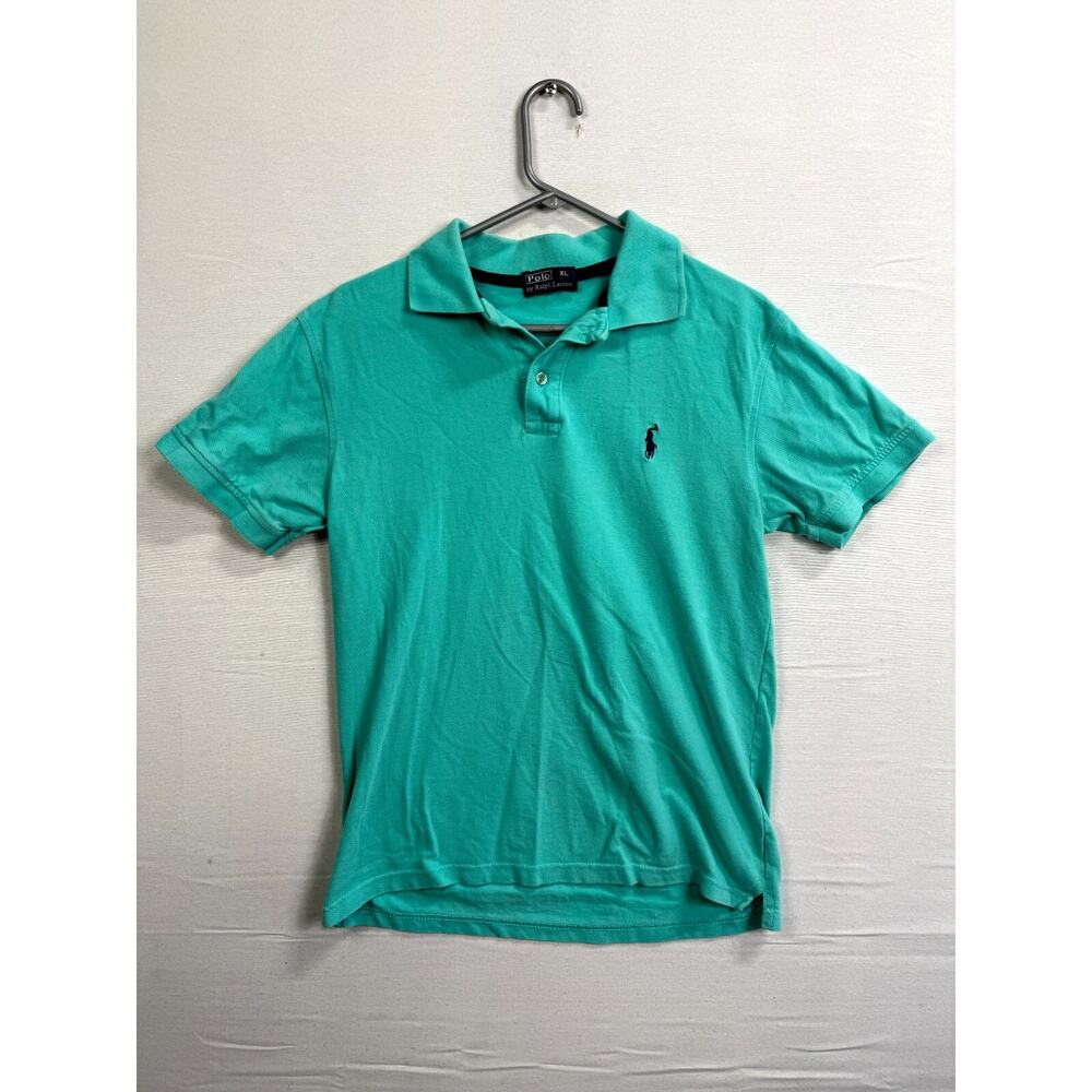 Polo ralph Lauren Polo Shirt Mens XL Aqua Short Sleeve Golf Collared Performance